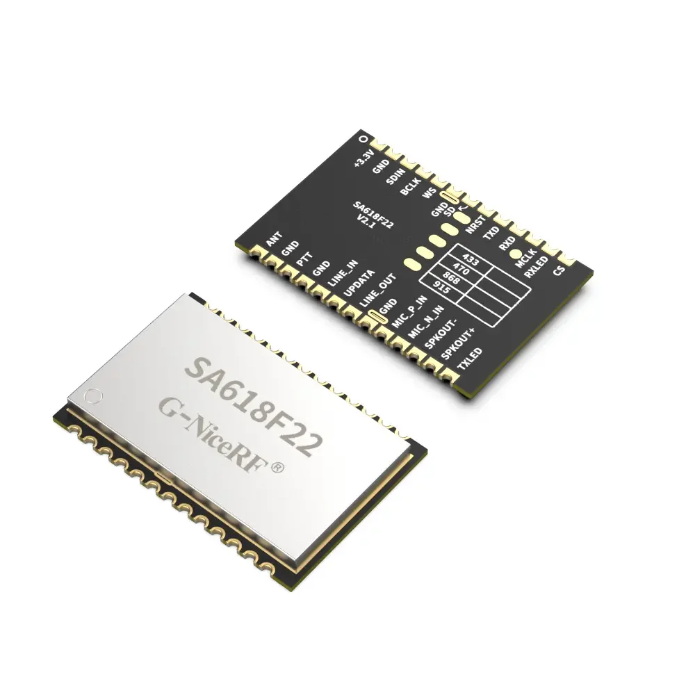 SA618F22: M&oacute;dulo transceptor de &aacute;udio sem fio full duplex com taxa de amostragem de 160 mW e 8K