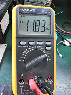 Corrente de recepção medida