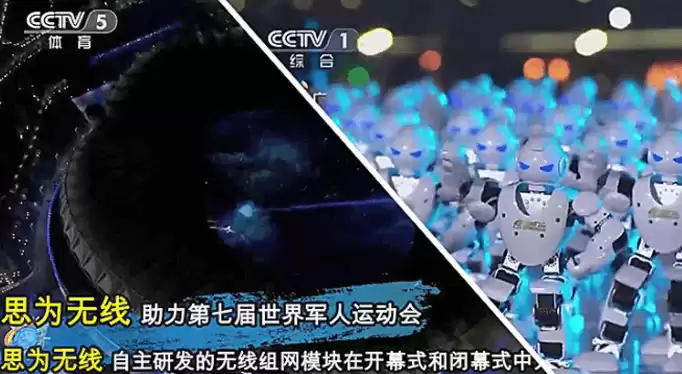 O Rob&ocirc; de Dan&ccedil;a de Gala do Festival da Primavera e os S&eacute;timos Jogos Militares usam um m&oacute;dulo sem fio