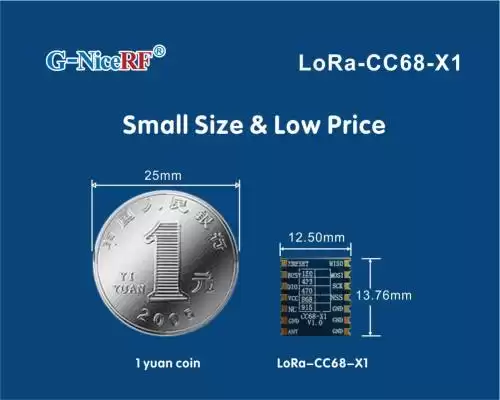 M&oacute;dulo LoRa LLCC68: oscilador de cristal de n&iacute;vel industrial + combinado com tecnologia LoRa avan&ccedil;ada, alcan&ccedil;ando comunica&ccedil;&atilde;o est&aacute;vel de longa dist&acirc;ncia