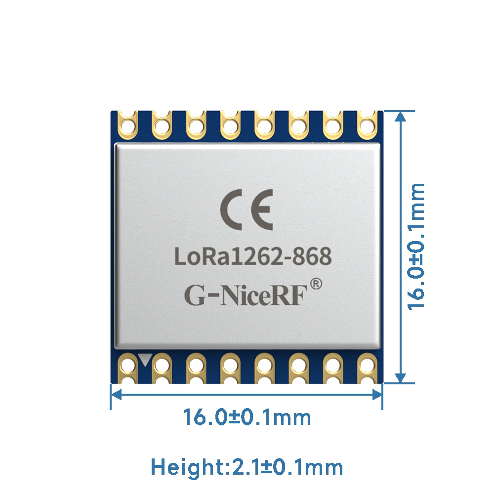 LoRa1262-868: M&oacute;dulo LoRa SX1262 160mW com certifica&ccedil;&atilde;o CE-RED de 868MHz e TCXO