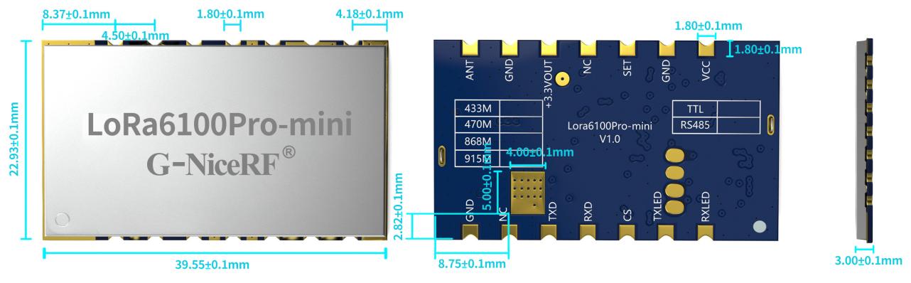 módulo lora LoRa6100Pro-tamanho mini