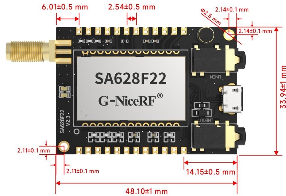 Módulo Walkie-Talkie de áudio full-duplex tamanho SA628F22